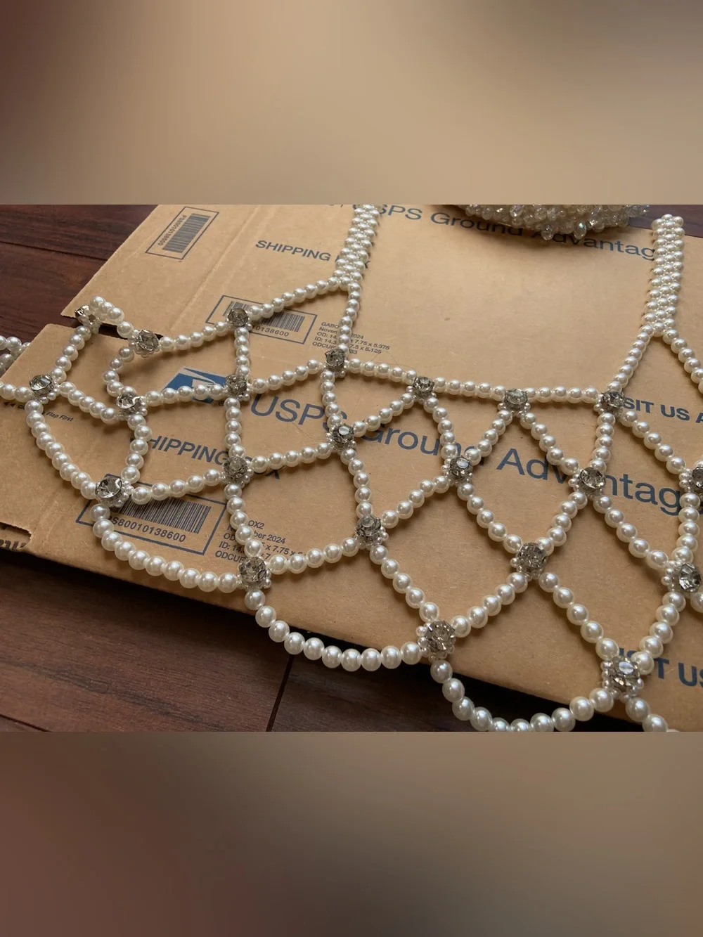 PEARL CAPELET AND BEADED HEADBAND SET BRIDAL COSTUME